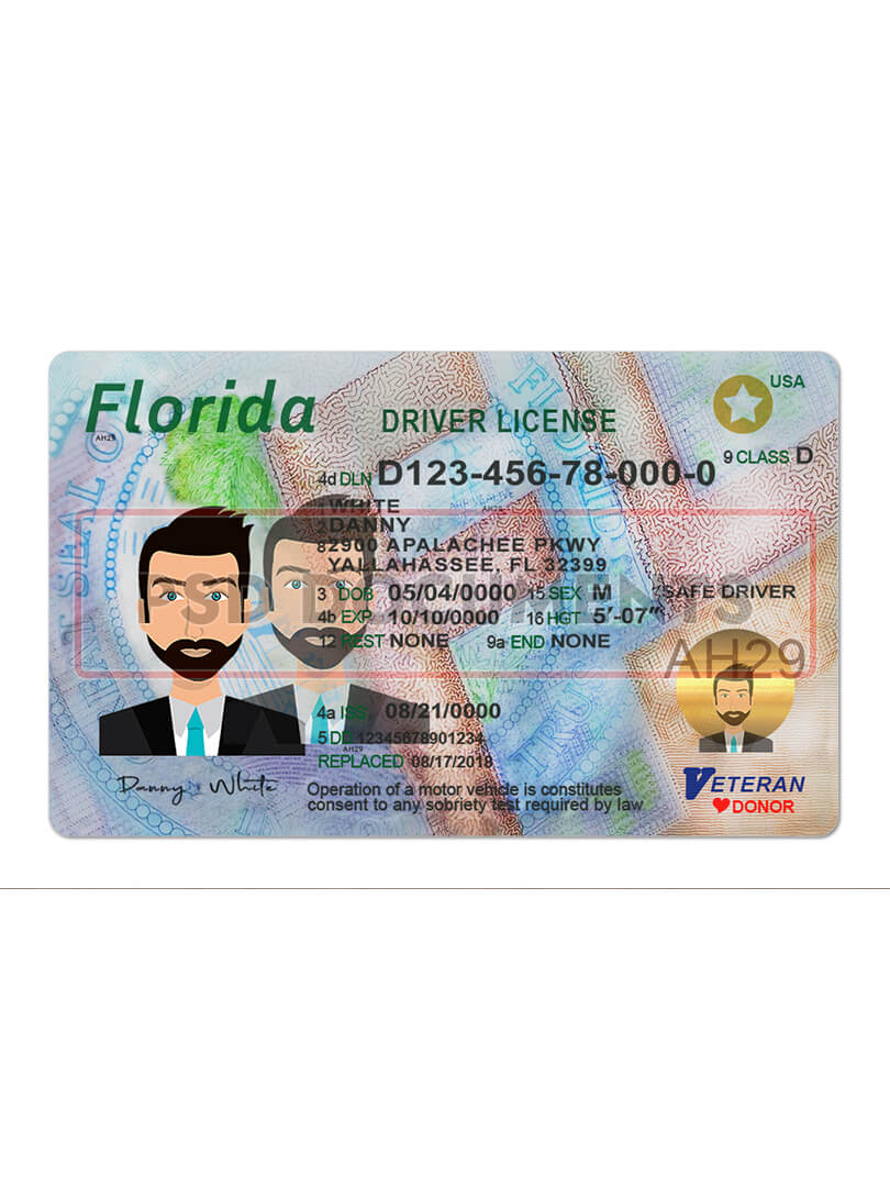 Frontside Copy of Florida DL Card Template