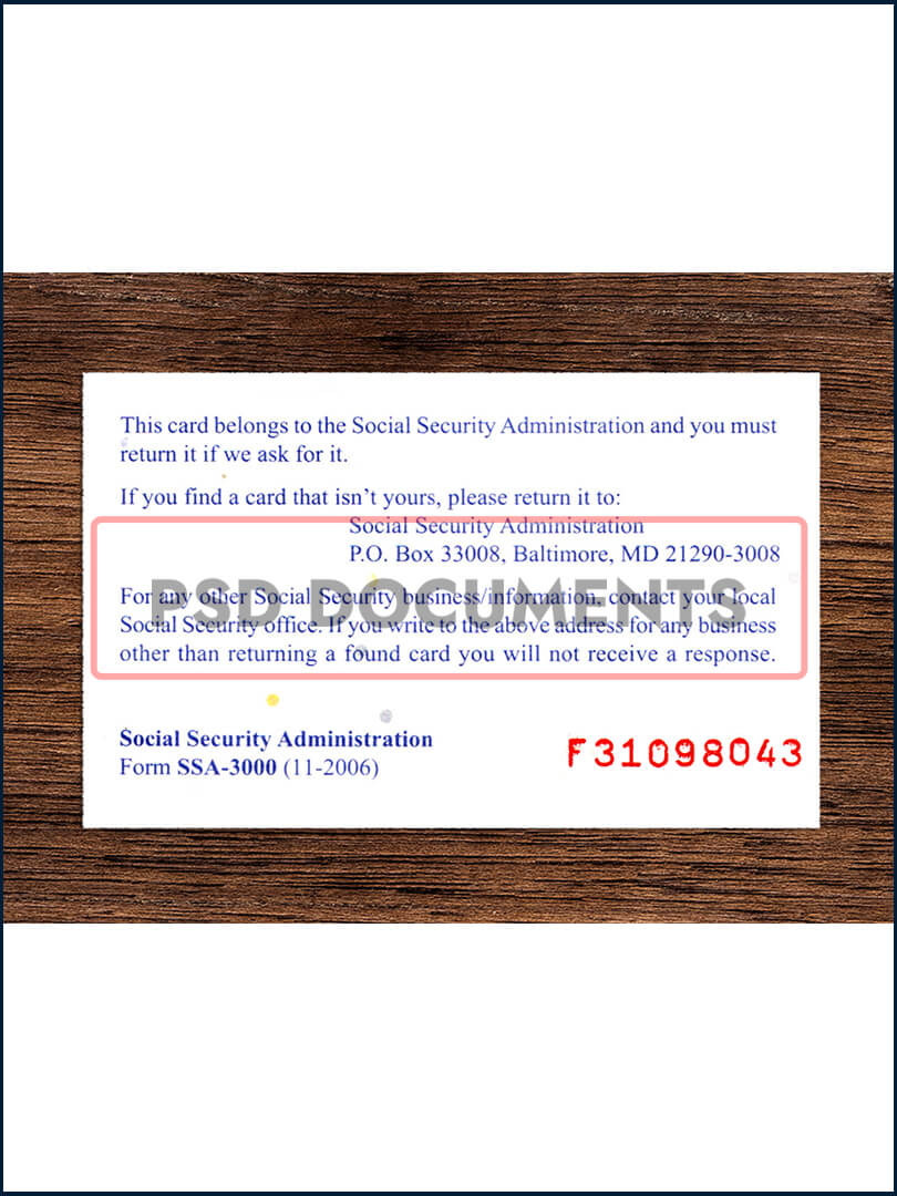 Social Security Card Template 06 1