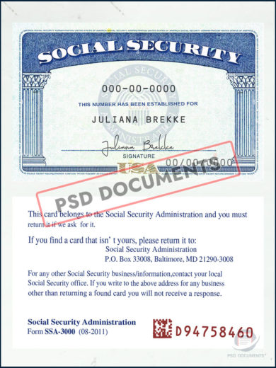 social security card template